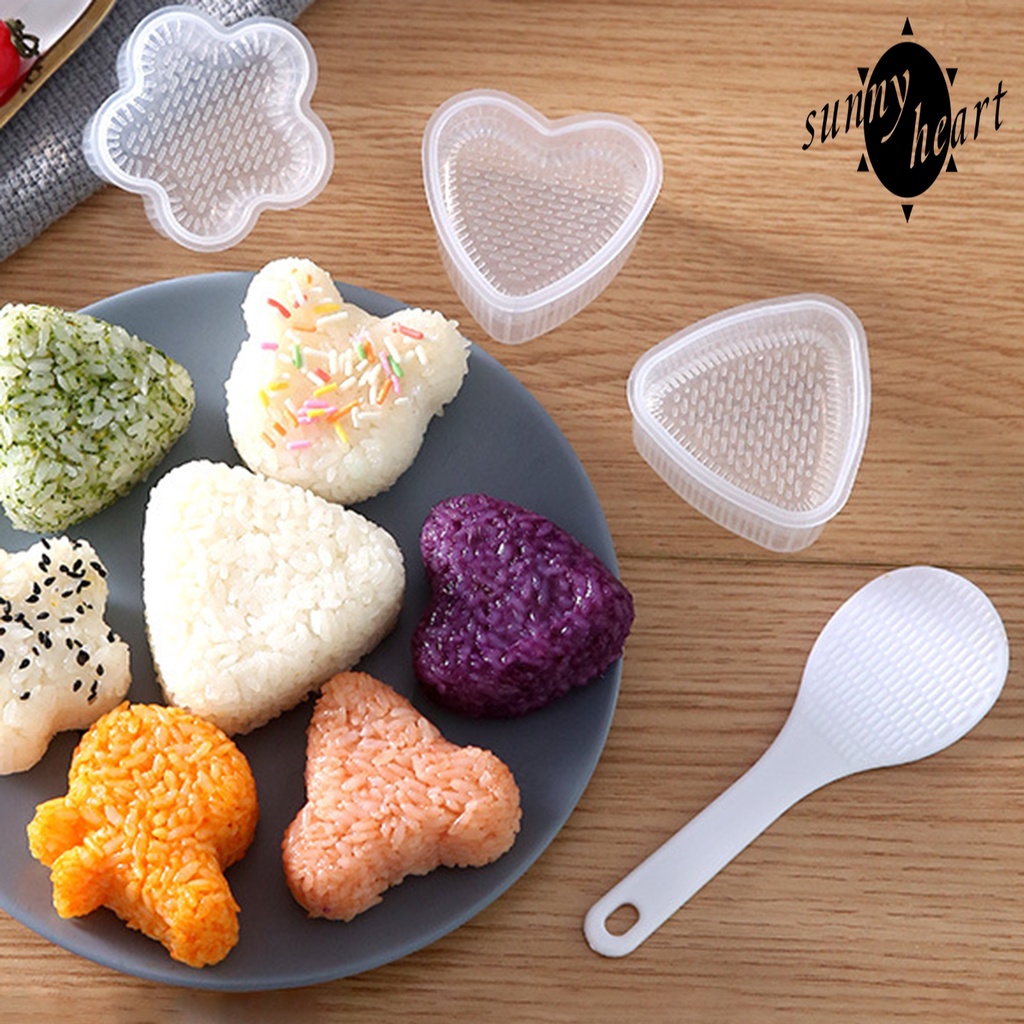 Set 7 / 8 Khuôn Làm Cơm Nắm Hình Tam Giác Hình Gấu Dễ Thương DIY