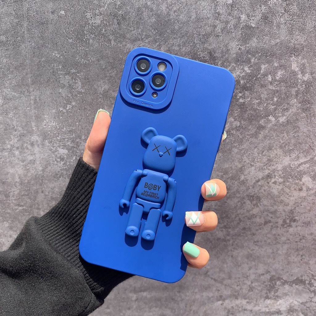 Ốp Iphone dẻo màu gấu Bearbrick kèm giá đỡ 6/6s/Plus/7/8/SE/Plus/X/Xs/Xr/Xs Max/11/Pro/Pro Max/12/Pro/Pro Max/13/Pro/Max