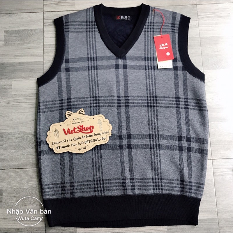 Áo gile len nam trung niên lót lông hàng quảng châu chất đẹp | BigBuy360 - bigbuy360.vn