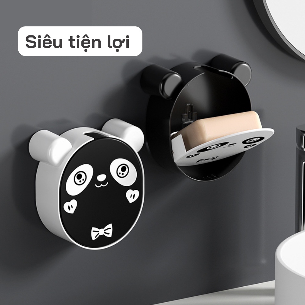 Hộp Đựng Xà Phòng Hình Gấu, Khay Đựng Xá Phòng Rửa Tay Gắn Treo Tường Siêu Tiện Lợi Cho Nhà Tắm