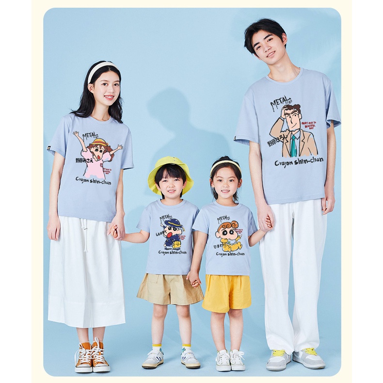 Áo gia đình Familylove - Mẫu Đồng phục gia đình Cậu bé bút chì Cyayon Shin-Chan cực dễ thương chất liệu cotton 100%