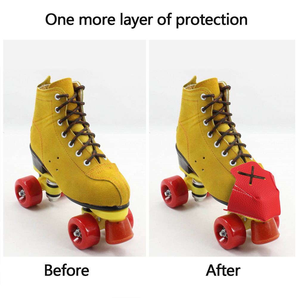 MAYSHOW 1Pair Protective case Skate Cap Protector Skate Accessories Artificial Leather Toe Cap Guards Protectors Reduce Cushioning Portable Anti-wear Wear-Resistant Shoelace/Multicolor