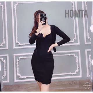 Set Đầm Body Kèm Áo Khoác