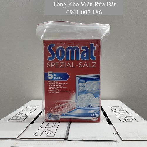 Muối Somat hộp 1,2 kg [dùng cho máy rửa bát]