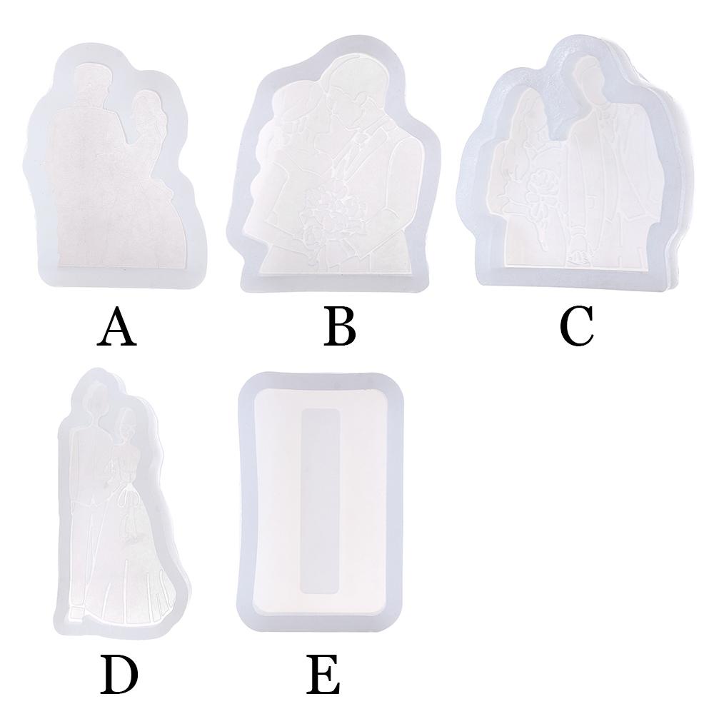 JANE Khuôn Silicone Làm Đế Lót Ly Hình Cô Dâu Chú Rể Nghệ Thuật DIY