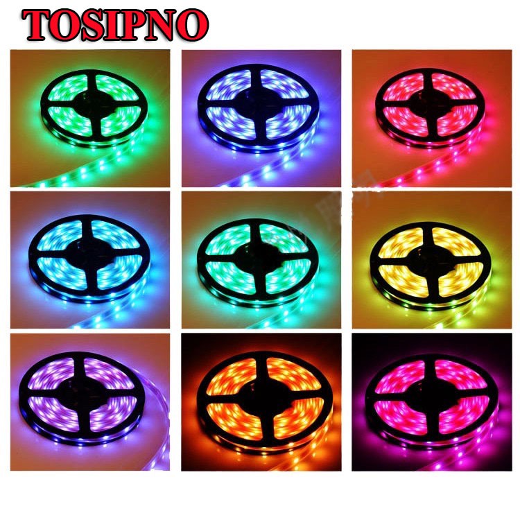 5m Led trang trí dây dán RGB đổi nhiều màu phủ Silicon chống nước trang trí ngoài trời trang trí tủ 