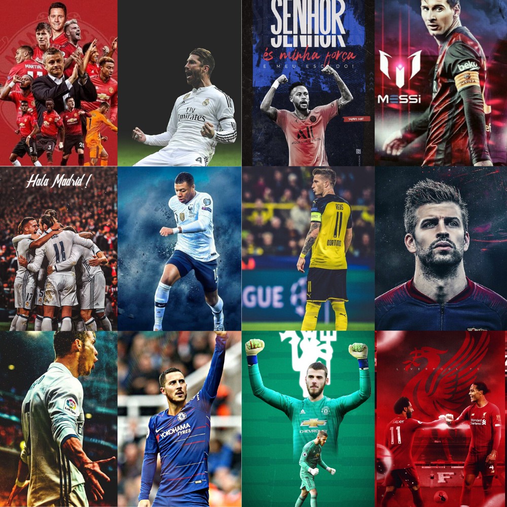 Combo 40 ảnh poster cầu thủ bóng đá 10x15cm