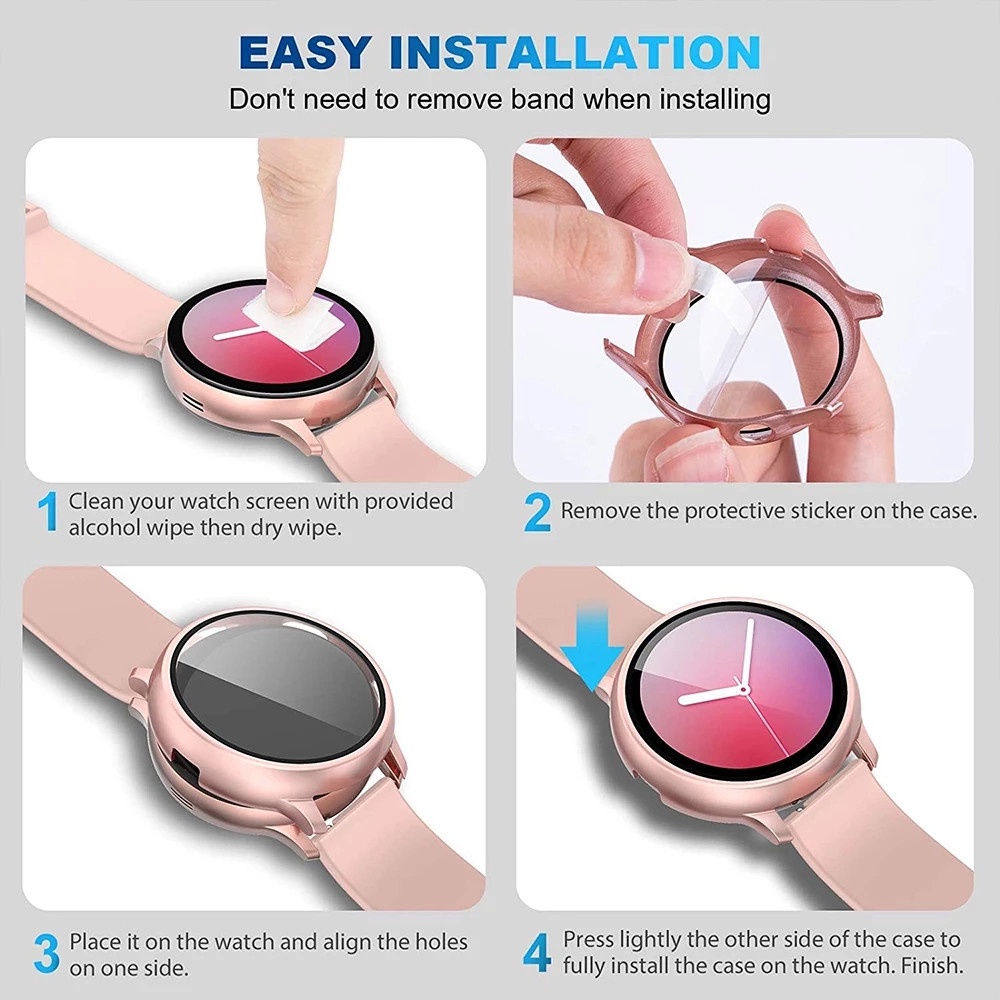 Ốp Bảo Vệ Mặt Đồng Hồ Thông Minh Samsung Galaxy Watch Active 2 40mm 44mm Kèm Miếng Dá