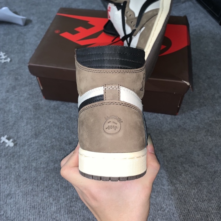 Giày Sneaker Jordan 1 AIR Travis Scott màu nâu cà phê | Bản cao cấp