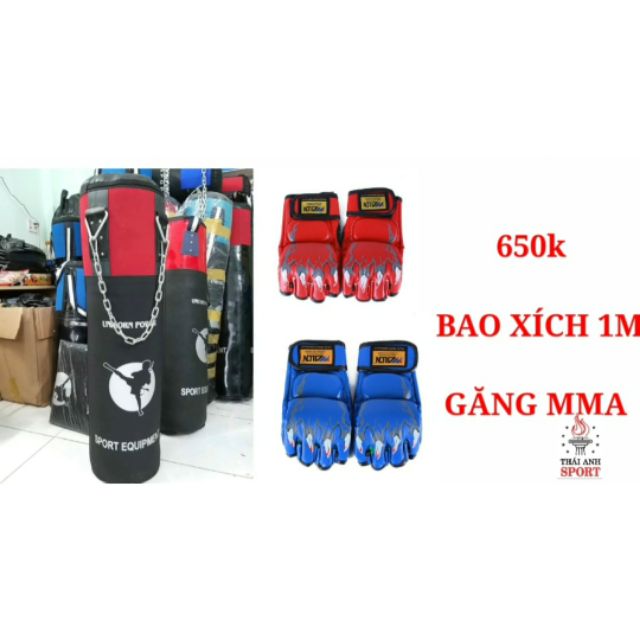 COMBO BAO DÂY XÍCH 1M + GĂNG MMA