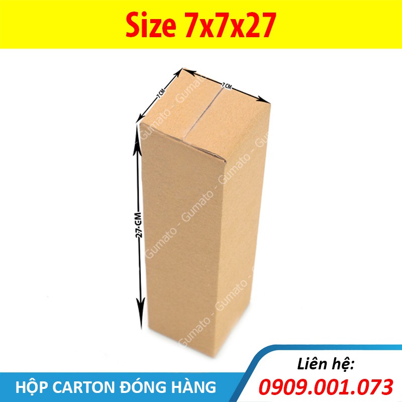 Hộp giấy P5 size 7x7x27 cm, thùng carton gói hàng Everest
