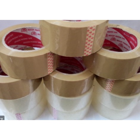 Băng keo gói hàng 200 yard trong và đục, lõi mỏng, độ dính cao