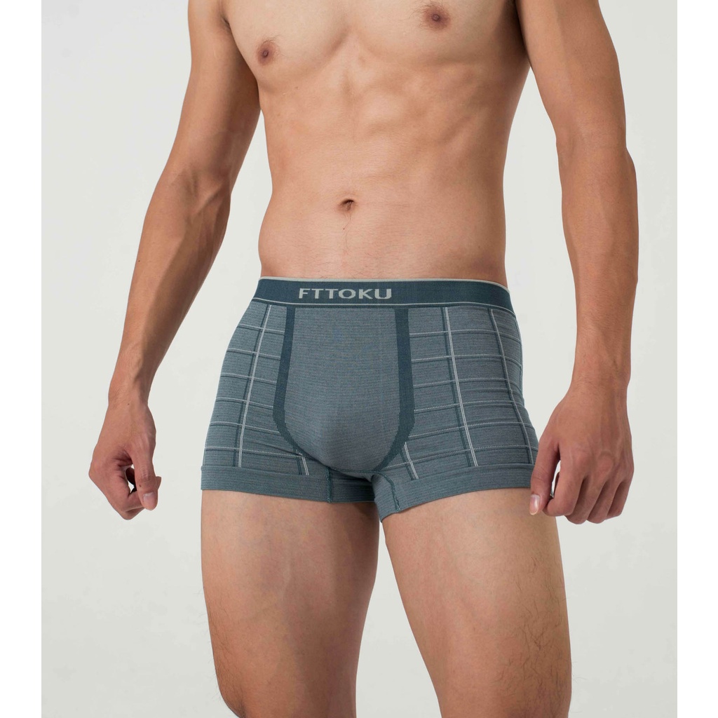 Quần lót nam dáng boxer OKU họa tiết caro vải sợi tre Bamboo kháng khuẩn chống mùi hôi W902