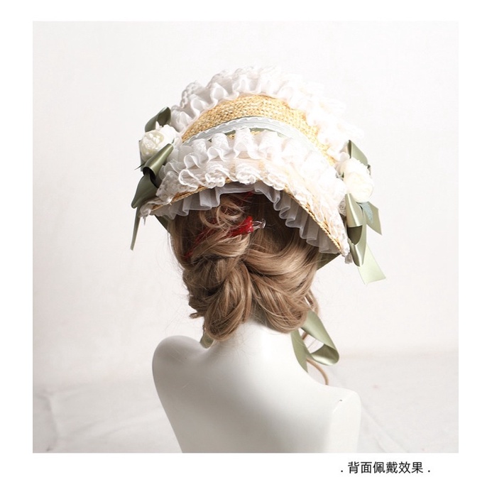 Mũ Cói Phẳng Lolita Làm Thủ Công Cho Bạn Nữ Chụp Ảnh Dễ Thương