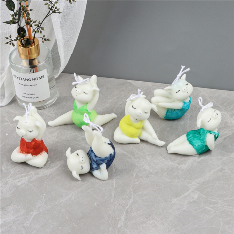 Khuôn Nhựa Hình Heo Tập Yoga Làm Trang Sức DIY