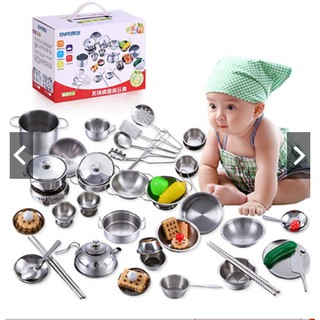 Bộ đồ chơi nấu ăn inox 40 món cho bé yêu