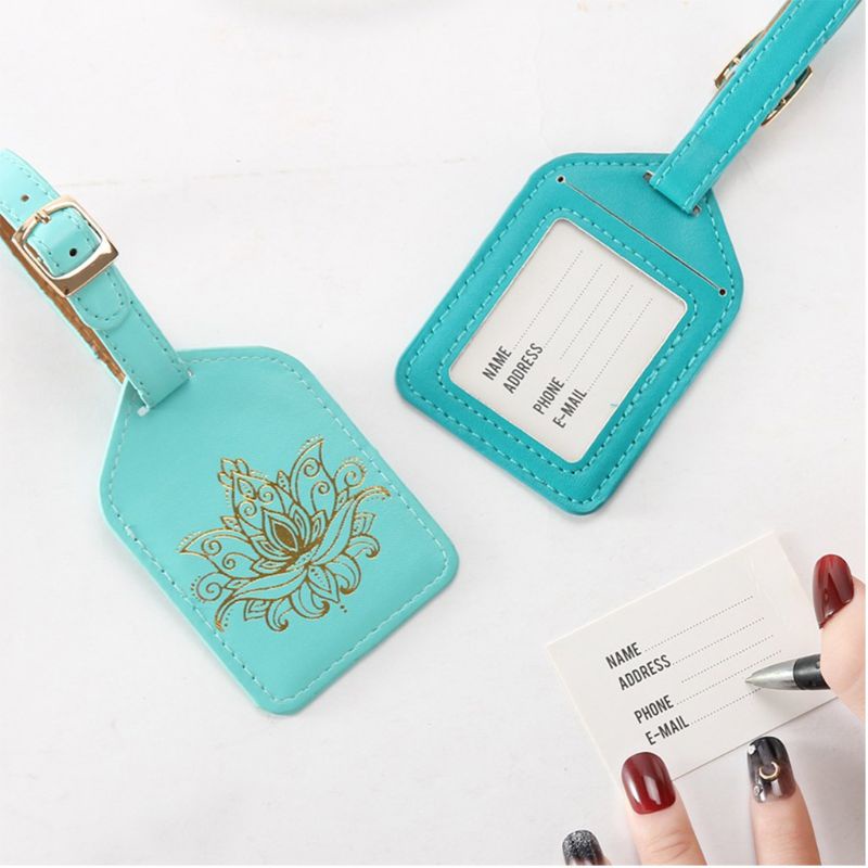 Thẻ Tên Gắn Hành Lý Du Lịch Bằng PU Dễ Thương Kèm Dây Đeo