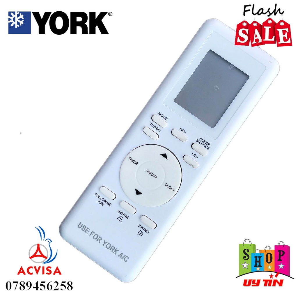 (REMOTE MÁY LẠNH ) ĐIỀU KHIỂN ĐIỀU HÒA YORK ĐỜI MỚI