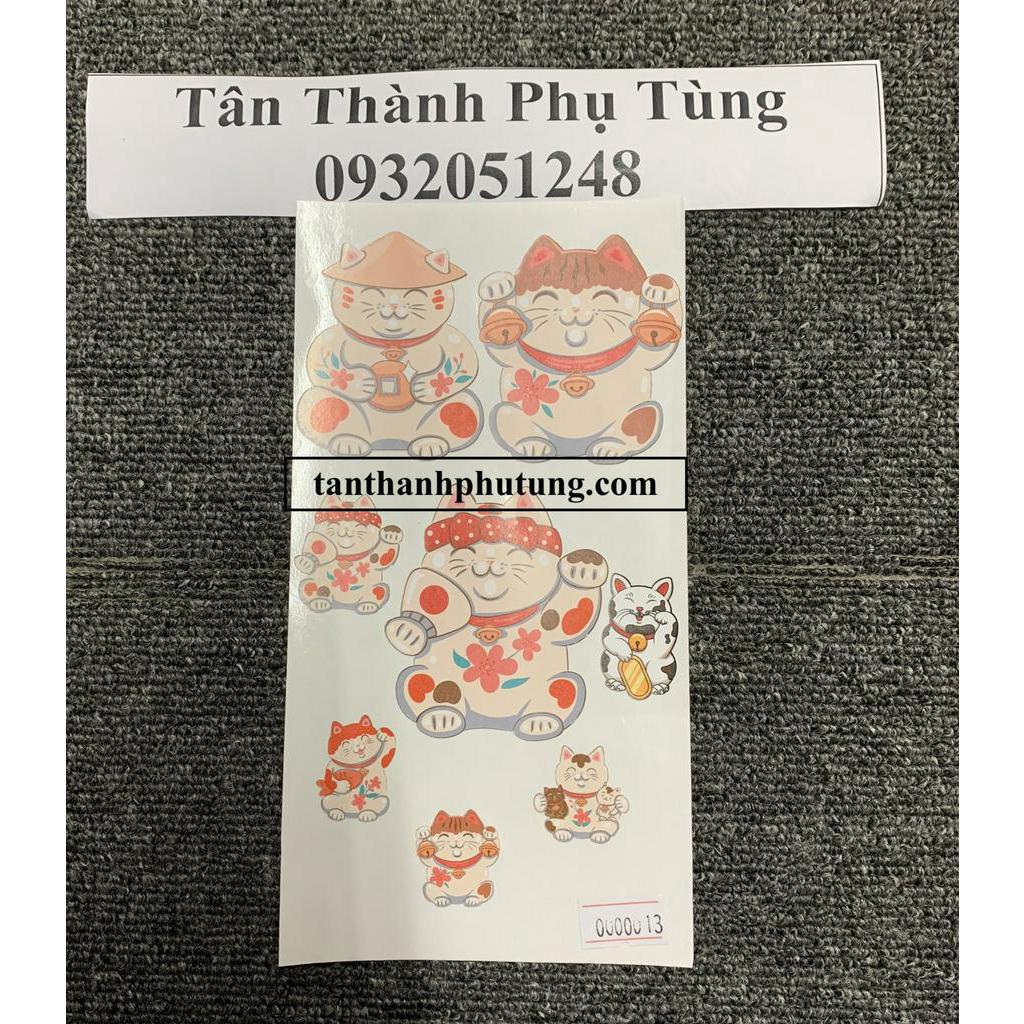Tem Sticker Decal trang trí : Mèo may mắn Sticker nhỏ MS00013