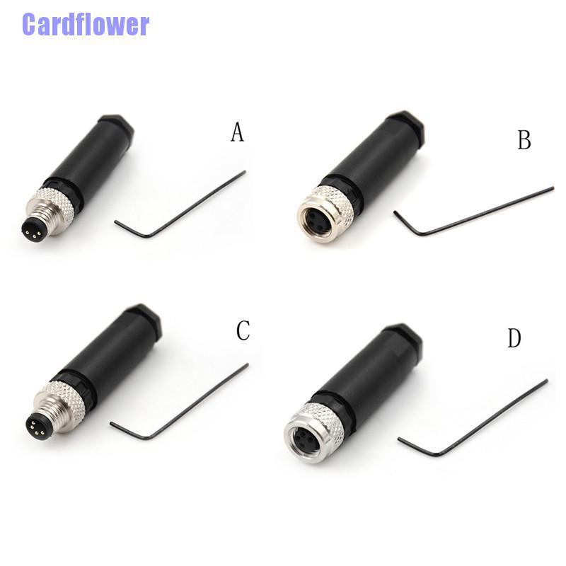 Cardflower  Sensor Connector M8 Male Female Screw Threaded Plug Coupling 3 4 Pin A type