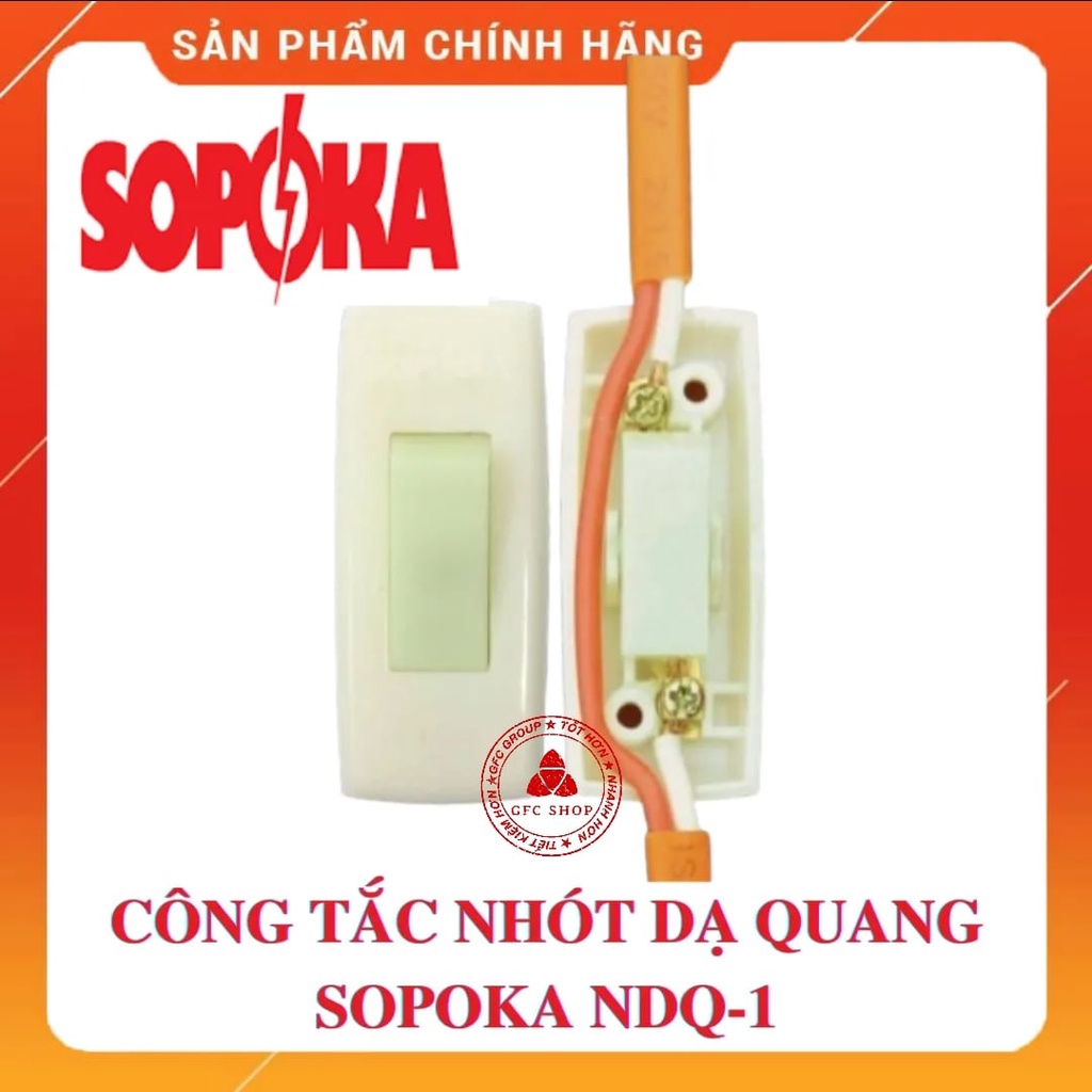 Công tắc điện bật dạ quang SOPOKA NDQ01 cực đồng đúc , phát sáng trong đêm