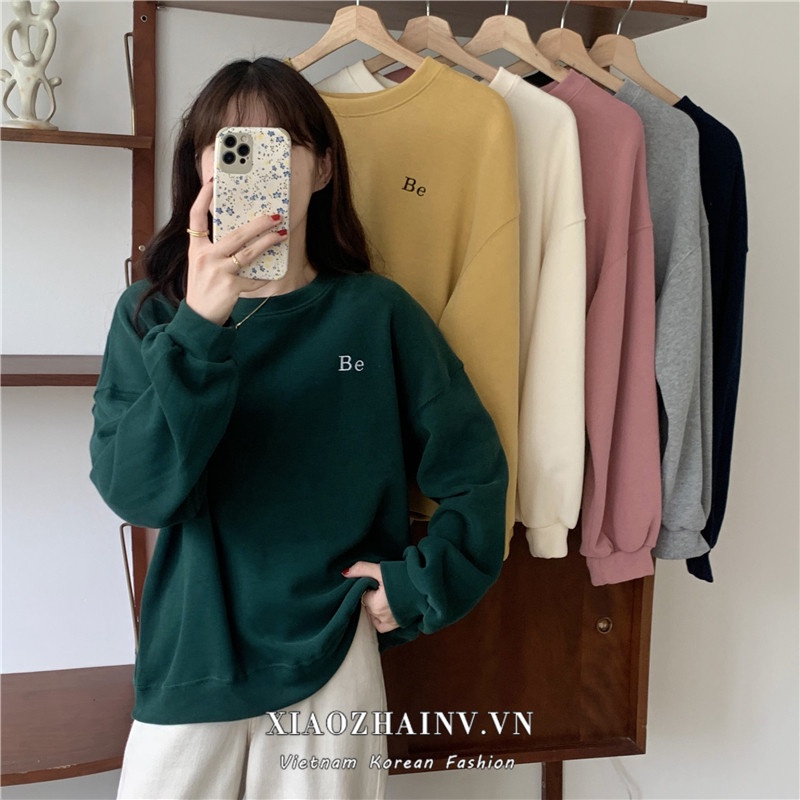 Áo nỉ nữ dài tay có mũ form rộng thời trang Hàn | BigBuy360 - bigbuy360.vn