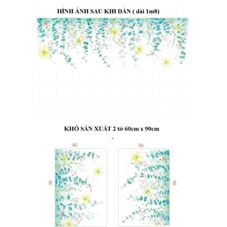 Decal dán tường Tán hoa vàng rủ