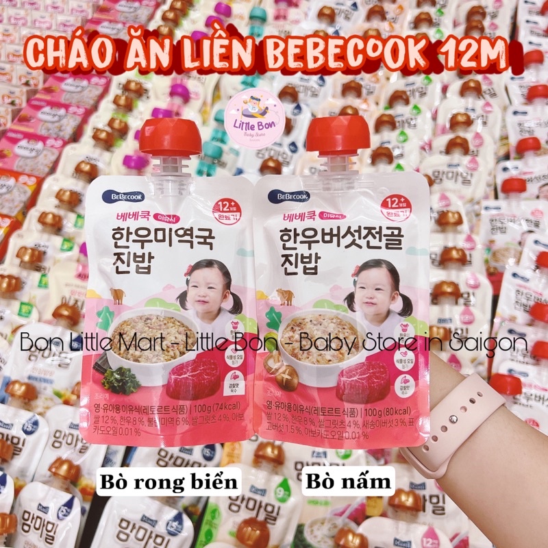 Cháo gói Bebecook Hàn cho bé 7/9/12M bay air