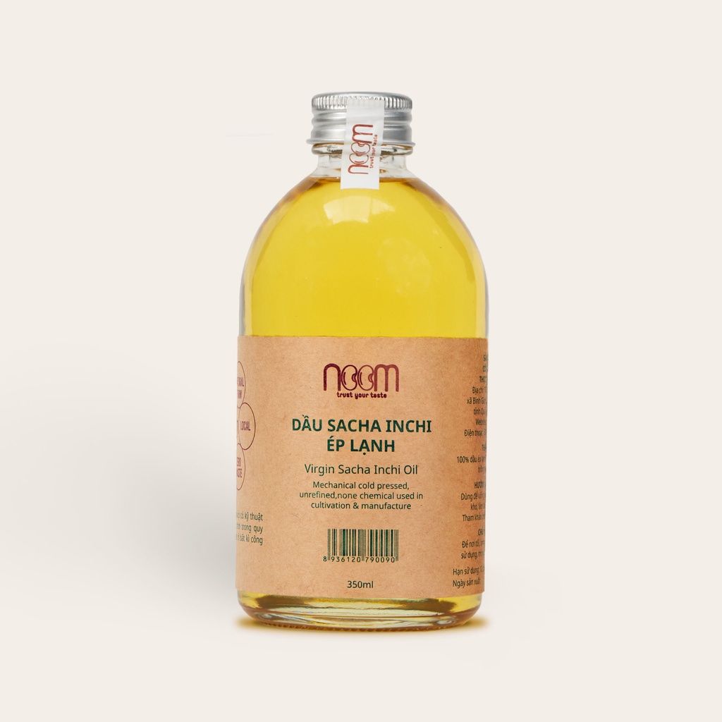 Dầu sacha Inchi Ép lạnh chai 350ml & 100ml - NOOM - Tặng vòi nhấn chai 350ml