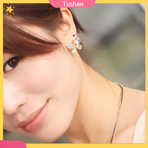 Đôi khuyên tai hình bướm đính đá thời trang cho nữ