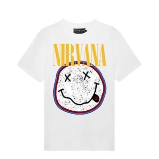 Áo Thun 100% Cotton Nhập khẩu | Nirvana Smiley Tee (Trắng)