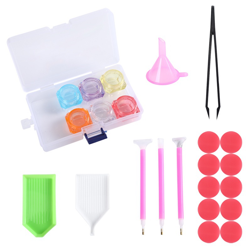 Set 24 dụng cụ hỗ trợ làm tranh đính kim cương nhân tạo siêu đa dụng