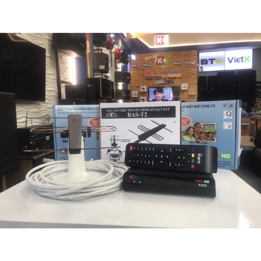 Đầu số mặt đất GBS T252 xem 2 kênh độc lập cùng lúc, xem truyền hình thiết yếu không mất phí, đầu thu DVB T2