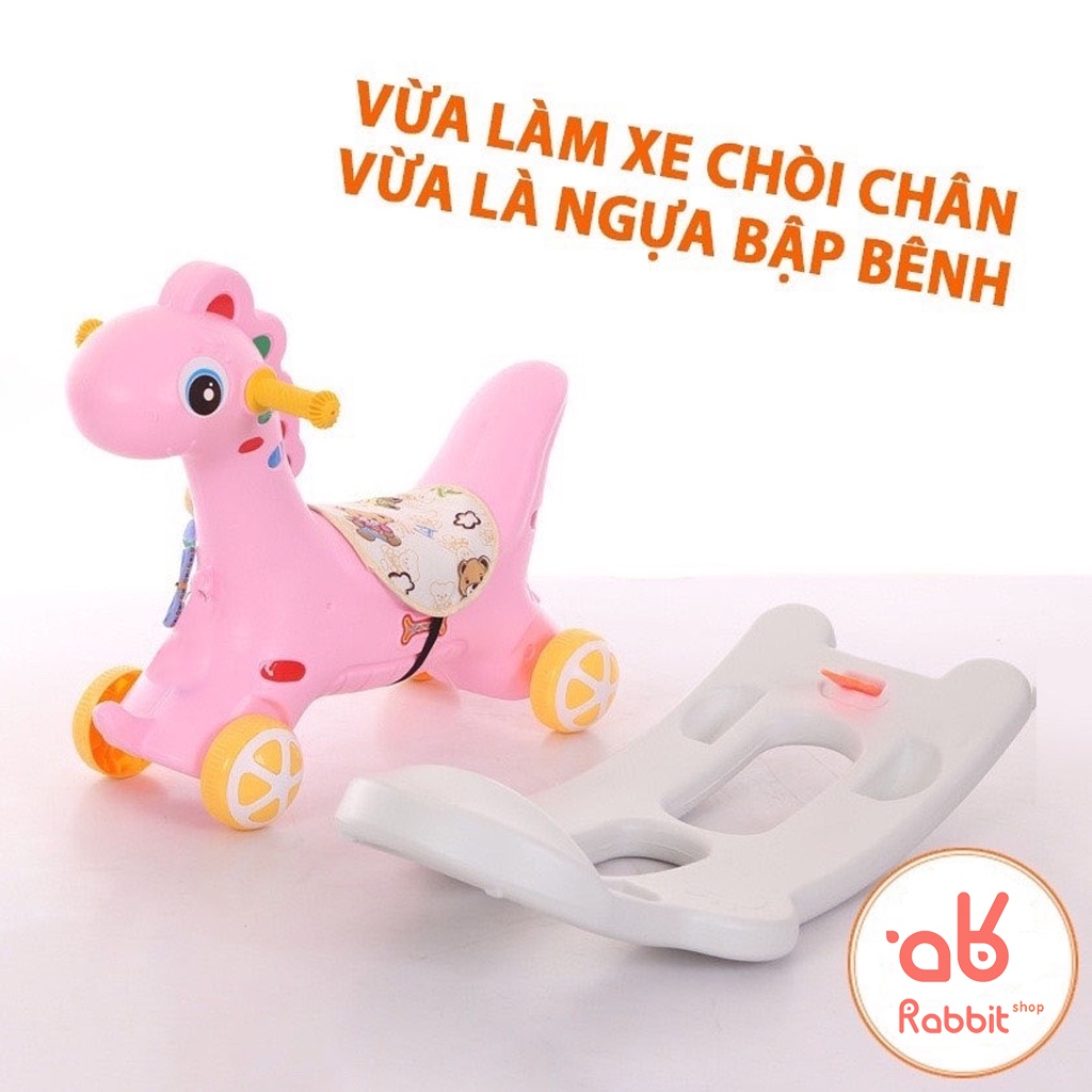 Ngựa bệp bênh xe chòi chân 2in1 có nhạc cho bé 1-3 tuổi [XNBB]