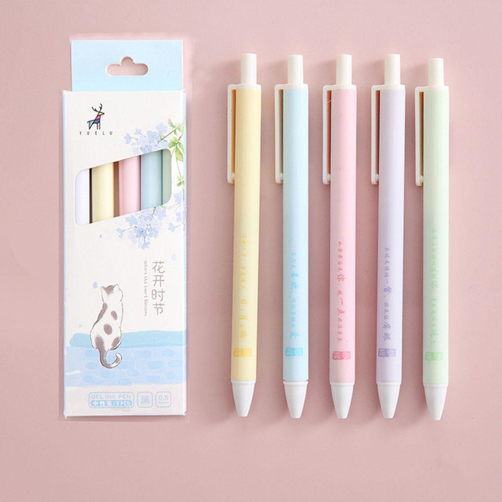 Bộ 5 Bút Mực Gel Ngòi 0.5mm Màu Đen Tiện Dụng Cho Học Sinh/ Văn Phòng