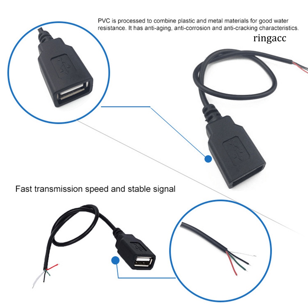 Dây Cáp Sạc Nối Dài 30cm Usb 2.0 Type A 4 Lõi