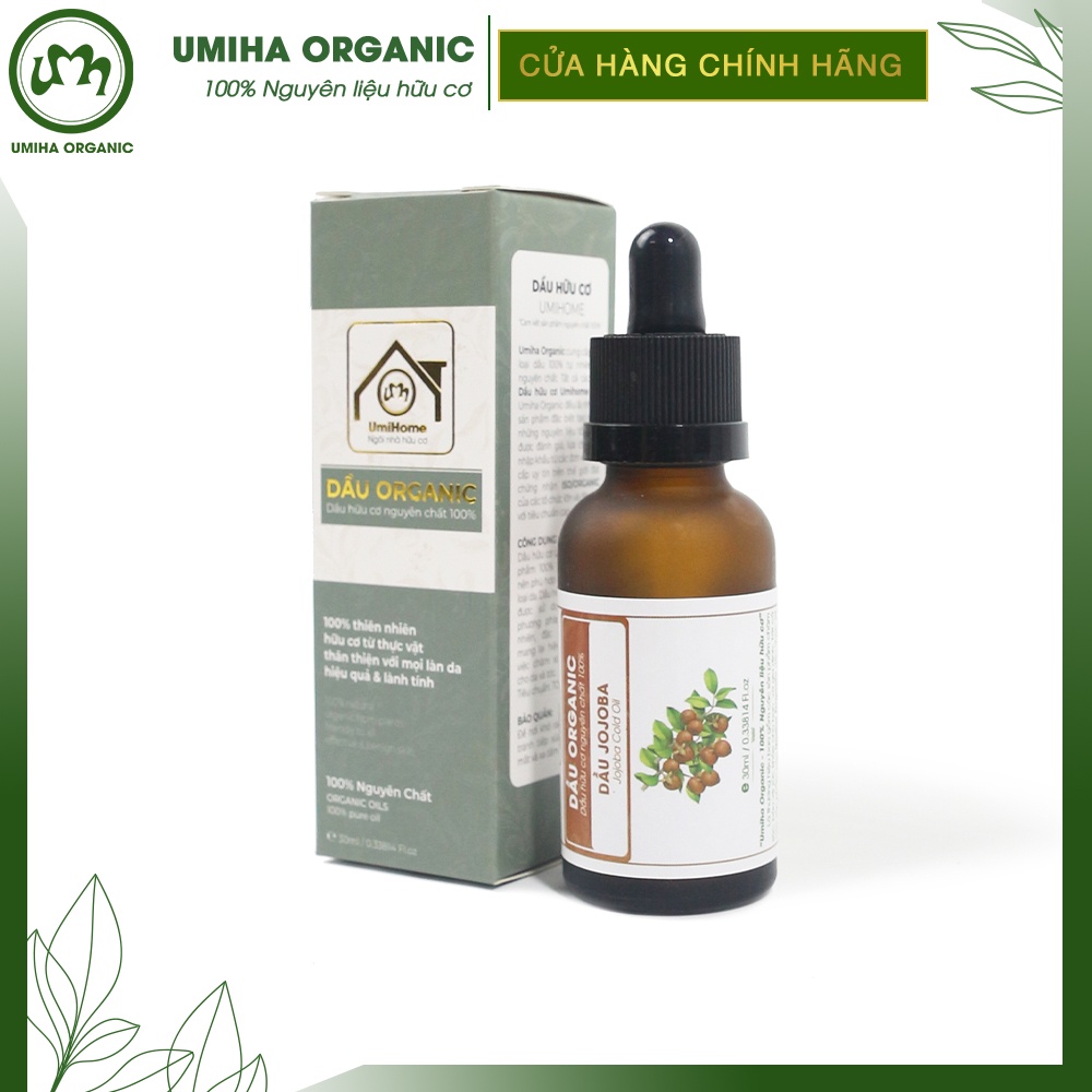 Dầu Jojoba hữu cơ UMIHOME nguyên chất - Dưỡng sáng da, cân bằng độ ẩm da, chống oxi hóa lão hóa, nếp nhăn, ngừa thâm mụn