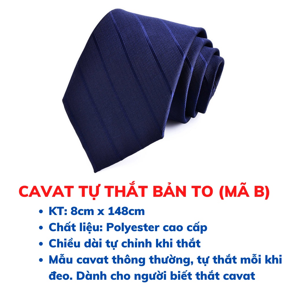 Bộ Cravat 8cm màu xanh làm quà tặng sang trọng gồm Calavat 8cm, kẹp cà vạt và phụ kiện