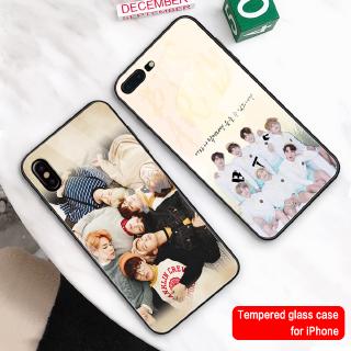 Ốp điện thoại kính cường lực hình nhóm nhạc BTS dành cho iPhone 7 Plus 6 6s 7 8 Plus X Xr Xs Max 11 Pro Max