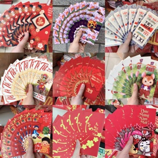 [ hàng chụp] combo 10 bao lixi tết khổ lớn