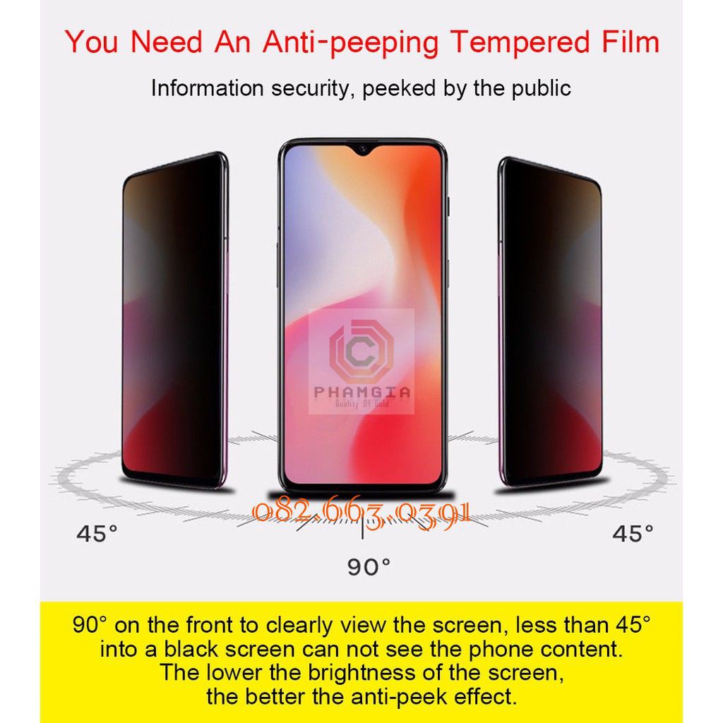 Dán cường lực chống nhìn trộm Vsmart Star / Bee / Bee 3/ Live 4 / Star 3 / star 4 dẻonano