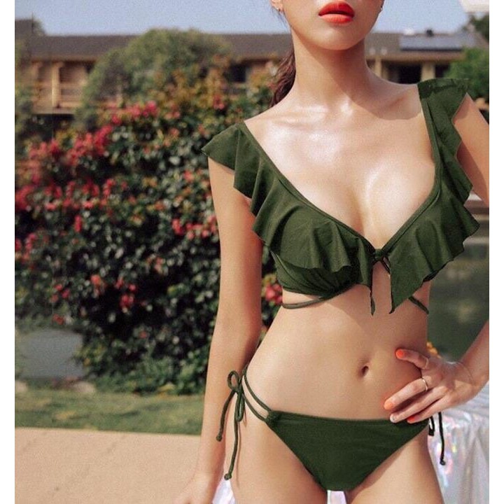 Bikini cánh tiên xanh rêu