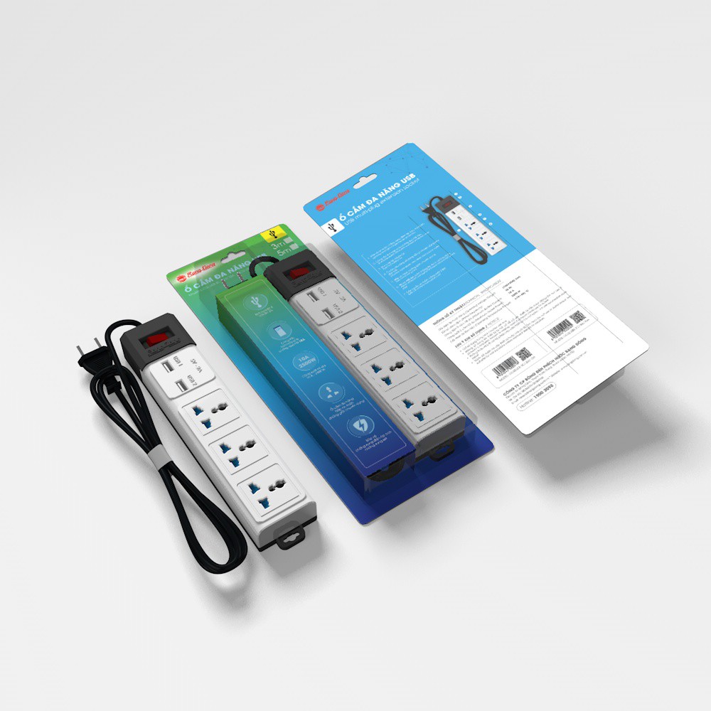 Ổ Cắm Điện Cao Cấp RẠNG ĐÔNG  An Toàn - Chuyển đổi đa năng USB sạc nhanh chắc chắn bền chịu tải, chống giật