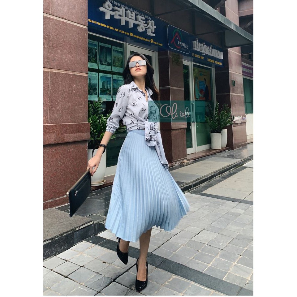 CHÂN VÁY XẾP LY OLIOLI Fashion dáng midi | BigBuy360 - bigbuy360.vn