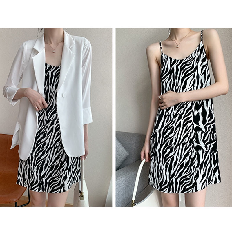 Đầm Hai Dây Dáng Chữ A Họa Tiết Ngựa Vằn Thời Trang Hàn Quốc Cho Nữ 01125 | BigBuy360 - bigbuy360.vn