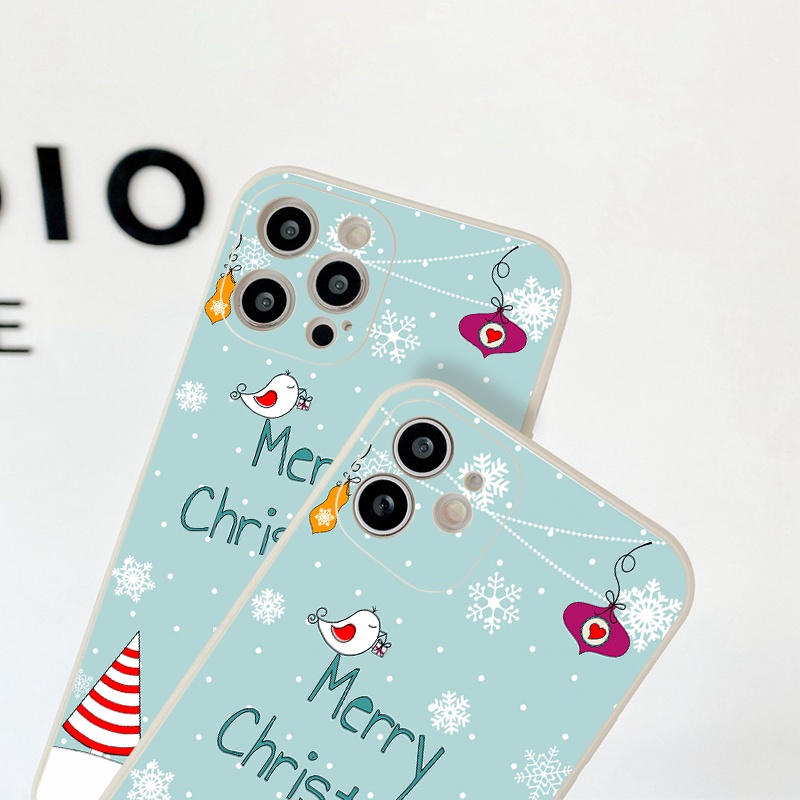 Ốp lưng iphone cạnh vuông Chrismast dành cho iphone 6 đến 14promax - E109
