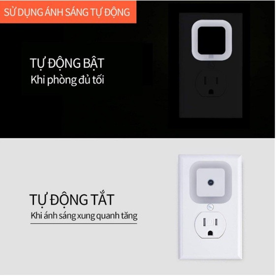 Đèn Ngủ Cảm Biến Ánh Sáng, Tự Động Bật Tắt, Tiết Kiệm Năng Lượng, Đèn Trang Trí, Đèn Phòng Ngủ