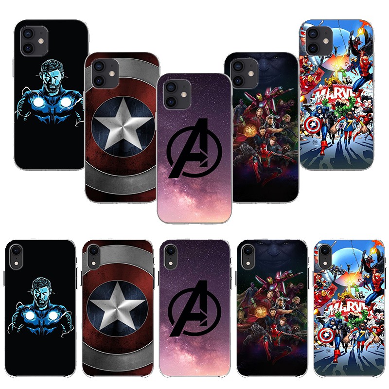 Ốp điện thoại silicon mềm trong suốt chủ đề anh hùng Mavel 81LU cho iPhone XR X Xs Max 8 7 6s 6 Plus 5 5s SE 2020