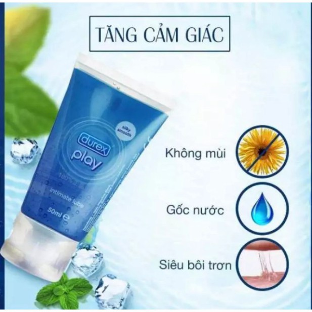 GEL BÔI TRƠN DUREX PLAY , TUÝP 50ML - Gel Bôi Trơn CÔ BÉ, Tăng Độ Ẩm Tự Nhiên, Phù Hợp Cả Nam Và nữ