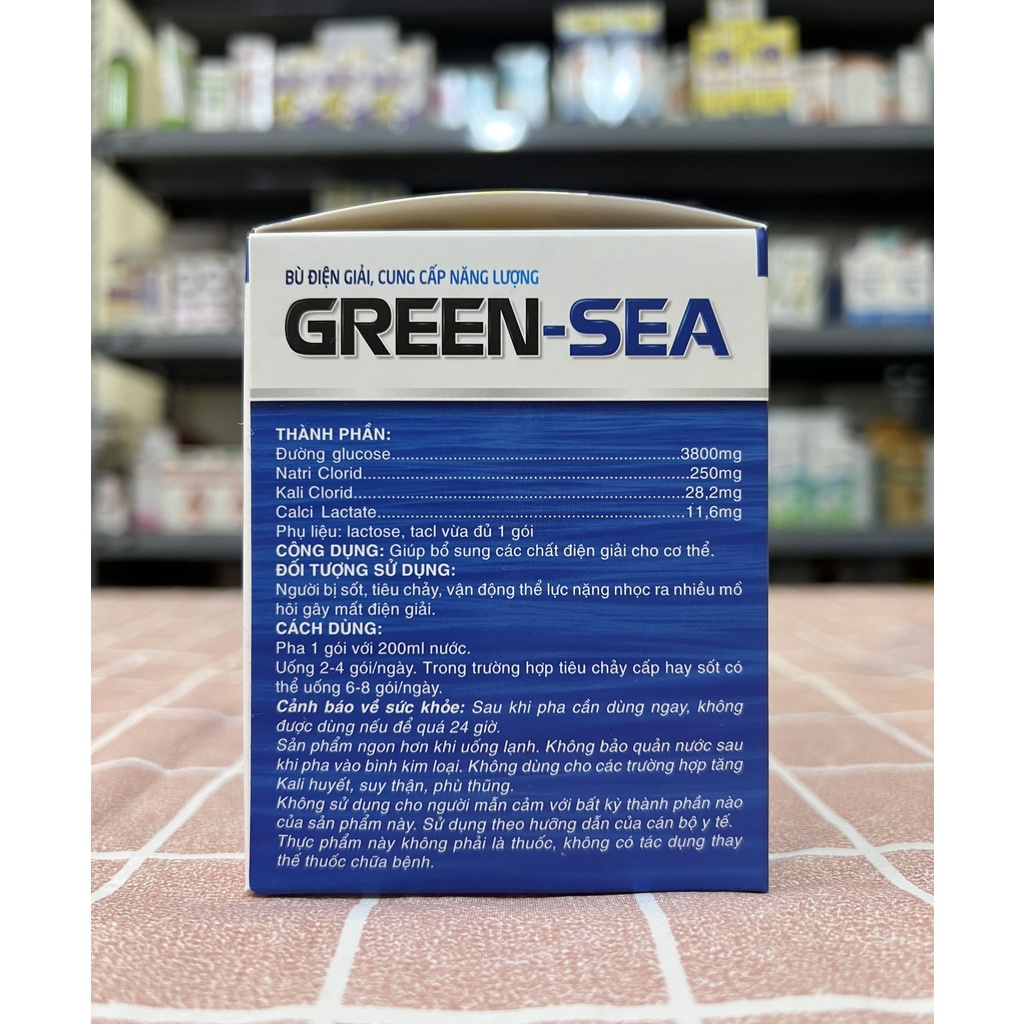 Green Sea bổ sung các chất điện giải cho cơ thể, hỗ trợ người bị sốt, tiêu chảy, vận động thể lực (Hộp 20 gói)